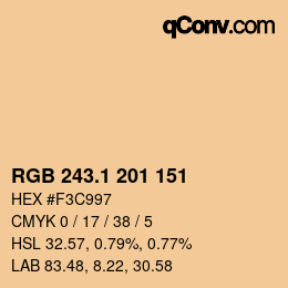 カラーコード: RGB 243.1 201 151 | qconv.com