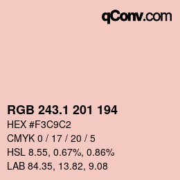 カラーコード: RGB 243.1 201 194 | qconv.com