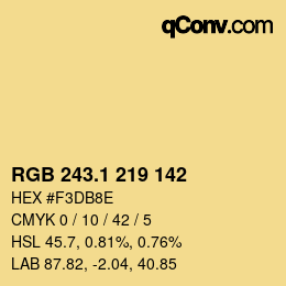カラーコード: RGB 243.1 219 142 | qconv.com