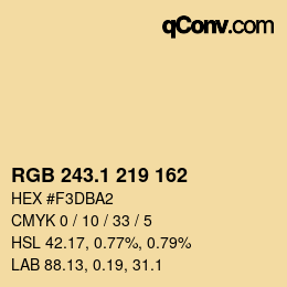 Color code: RGB 243.1 219 162 | qconv.com