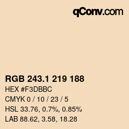 カラーコード: RGB 243.1 219 188 | qconv.com
