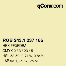 Color code: RGB 243.1 237 186 | qconv.com