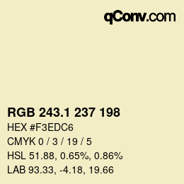 カラーコード: RGB 243.1 237 198 | qconv.com