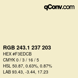 カラーコード: RGB 243.1 237 203 | qconv.com