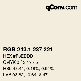 Color code: RGB 243.1 237 221 | qconv.com
