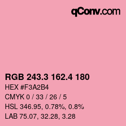カラーコード: RGB 243.3 162.4 180 | qconv.com