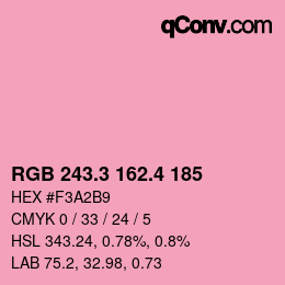 カラーコード: RGB 243.3 162.4 185 | qconv.com