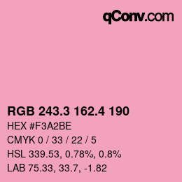 カラーコード: RGB 243.3 162.4 190 | qconv.com