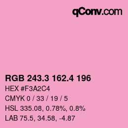 カラーコード: RGB 243.3 162.4 196 | qconv.com