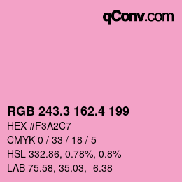 カラーコード: RGB 243.3 162.4 199 | qconv.com