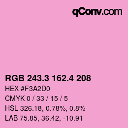 カラーコード: RGB 243.3 162.4 208 | qconv.com