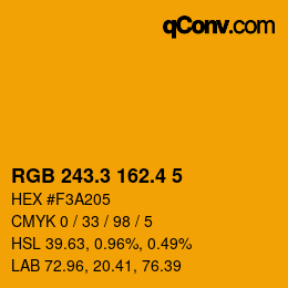 カラーコード: RGB 243.3 162.4 5 | qconv.com