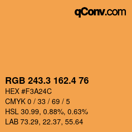 カラーコード: RGB 243.3 162.4 76 | qconv.com