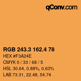 カラーコード: RGB 243.3 162.4 78 | qconv.com