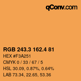 カラーコード: RGB 243.3 162.4 81 | qconv.com