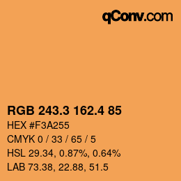 カラーコード: RGB 243.3 162.4 85 | qconv.com