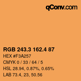 カラーコード: RGB 243.3 162.4 87 | qconv.com