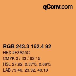 カラーコード: RGB 243.3 162.4 92 | qconv.com