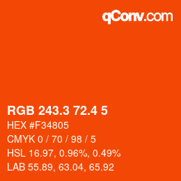 カラーコード: RGB 243.3 72.4 5 | qconv.com
