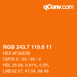 カラーコード: RGB 243.7 110.6 11 | qconv.com