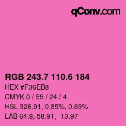 カラーコード: RGB 243.7 110.6 184 | qconv.com