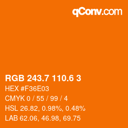 カラーコード: RGB 243.7 110.6 3 | qconv.com