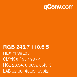 カラーコード: RGB 243.7 110.6 5 | qconv.com