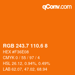 カラーコード: RGB 243.7 110.6 8 | qconv.com
