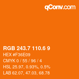カラーコード: RGB 243.7 110.6 9 | qconv.com