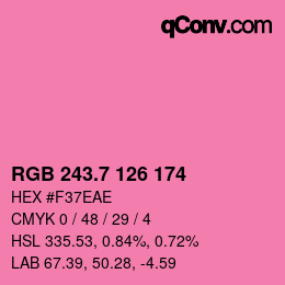 カラーコード: RGB 243.7 126 174 | qconv.com