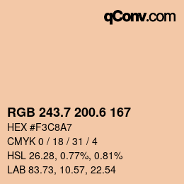 カラーコード: RGB 243.7 200.6 167 | qconv.com