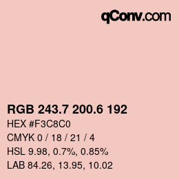 カラーコード: RGB 243.7 200.6 192 | qconv.com