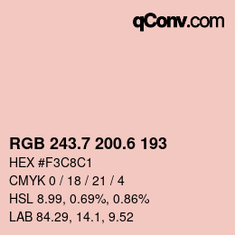 カラーコード: RGB 243.7 200.6 193 | qconv.com