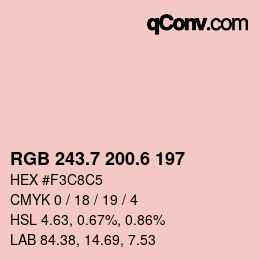 カラーコード: RGB 243.7 200.6 197 | qconv.com