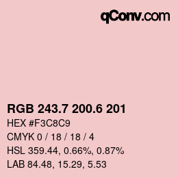 カラーコード: RGB 243.7 200.6 201 | qconv.com