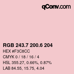 カラーコード: RGB 243.7 200.6 204 | qconv.com