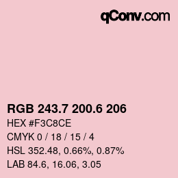 カラーコード: RGB 243.7 200.6 206 | qconv.com