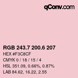 カラーコード: RGB 243.7 200.6 207 | qconv.com