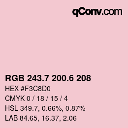 カラーコード: RGB 243.7 200.6 208 | qconv.com