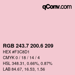 カラーコード: RGB 243.7 200.6 209 | qconv.com