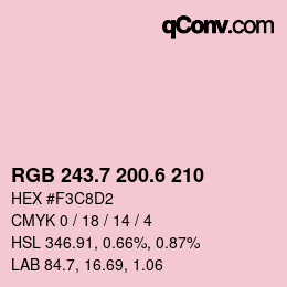 カラーコード: RGB 243.7 200.6 210 | qconv.com
