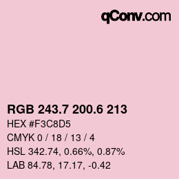 カラーコード: RGB 243.7 200.6 213 | qconv.com