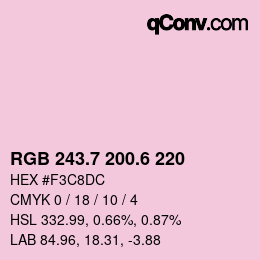 カラーコード: RGB 243.7 200.6 220 | qconv.com