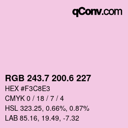 カラーコード: RGB 243.7 200.6 227 | qconv.com