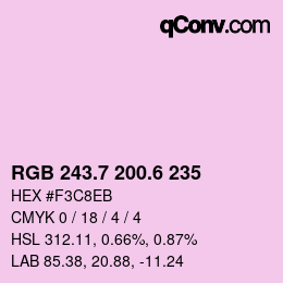 カラーコード: RGB 243.7 200.6 235 | qconv.com