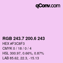 カラーコード: RGB 243.7 200.6 243 | qconv.com