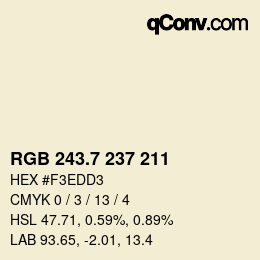 カラーコード: RGB 243.7 237 211 | qconv.com