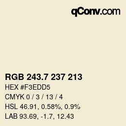 カラーコード: RGB 243.7 237 213 | qconv.com