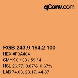 Color code: RGB 243.9 164.2 100 | qconv.com