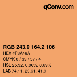 Color code: RGB 243.9 164.2 106 | qconv.com